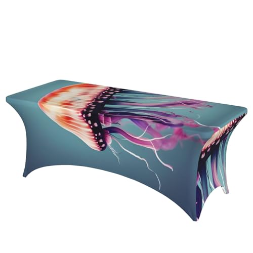 Professionelle, stilvolle, rechteckige Tischdecke mit Quallen-Druck, einfache Installation Professionelle, stilvolle, rechteckige Tischdecke mit Quallen-Druck, einfache Installation von Tamiger