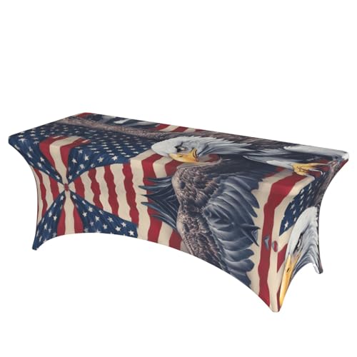Professionelle, stilvolle, rechteckige Tischdecke mit amerikanischem Adlermuster, einfache Installation Professionelle, stilvolle, rechteckige Tischdecke mit amerikanischem Adlermuster, einfache Installation von Tamiger