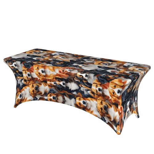 Professionelle, stilvolle, rechteckige Tischdecke mit vielen Hunden, einfache Installation Professionelle, stilvolle, rechteckige Tischdecke mit vielen Hunden, einfache Installation von Tamiger