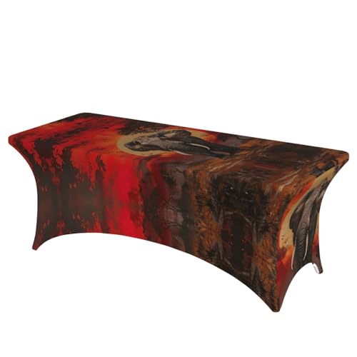 Professionelle, stilvolle rechteckige Tischdecke, Motiv: Elefanten-Sonnenuntergang, saubere Tischdecke, einfache Installation Professionelle, stilvolle rechteckige Tischdecke, Motiv: Elefanten-Sonnenuntergang, saubere Tischdecke, einfache Installation von Tamiger