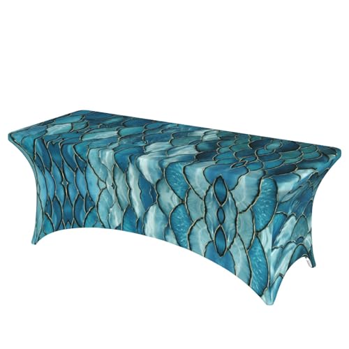 Professionelle, stilvolle rechteckige Tischdecke mit Fischschuppen-Motiv, einfache Installation Professionelle, stilvolle rechteckige Tischdecke mit Fischschuppen-Motiv, einfache Installation von Tamiger