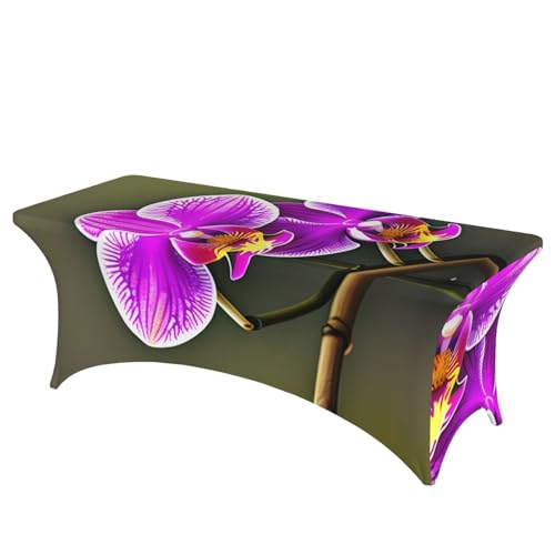 Professionelle, stilvolle rechteckige Tischdecke mit Orchideen-Blumendruck, saubere Tischdecke, einfache Installation Professionelle, stilvolle rechteckige Tischdecke mit Orchideen-Blumendruck, saubere Tischdecke, einfache Installation von Tamiger