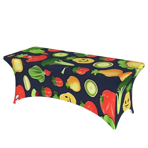 Rechteckige Tischdecke mit Cartoon-Motiv und Gemüse- und Obstdruck, professionell, stilvoll, einfache Installation von Tamiger