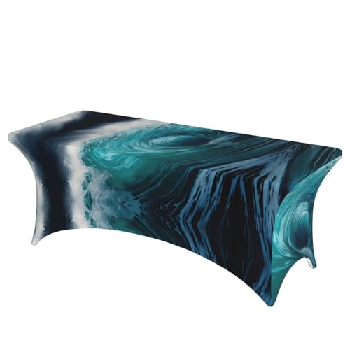 Schöner Ozeanwellen-Druck, professionell, stilvoll, rechteckige Tischdecke, saubere Tischdecke, einfache Installation Schöner Ozeanwellen-Druck, professionell, stilvoll, rechteckige Tischdecke, saubere Tischdecke, einfache Installation von Tamiger