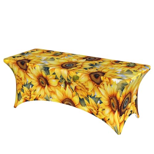 Schöner Sonnenblumen-Druck, professionell, stilvoll, rechteckige Tischdecke, saubere Tischdecke, einfache Installation Schöner Sonnenblumen-Druck, professionell, stilvoll, rechteckige Tischdecke, saubere Tischdecke, einfache Installation von Tamiger