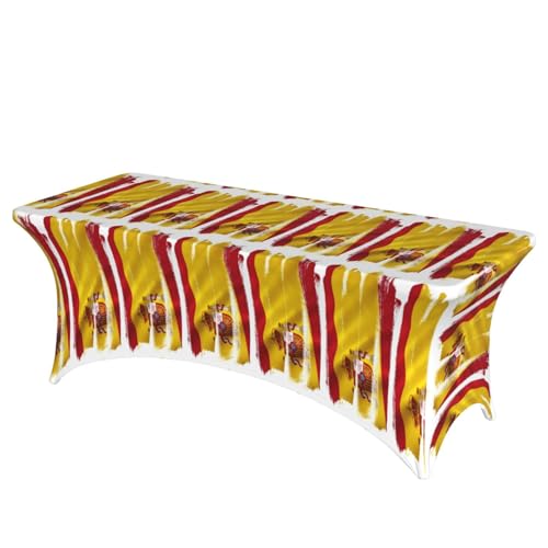 Spanische Flagge, professionell, stilvoll, rechteckig, Tischdecke, einfache Installation von Tamiger