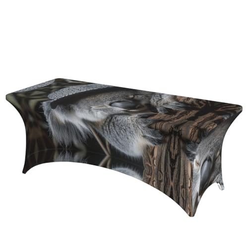 Tischdecke, Motiv: schlafende Koala-Kappe, professionell, stilvoll, rechteckig, saubere Tischdecke, einfache Installation von Tamiger