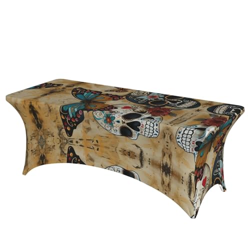 Zuckerschädel Schmetterling Druck Professionell Stilvoll Rechteckige Tischdecke Saubere Tischdecke Einfache Installation Zuckerschädel Schmetterling Druck Professionell Stilvoll Rechteckige Tischdecke Saubere Tischdecke Einfache Installation von Tamiger