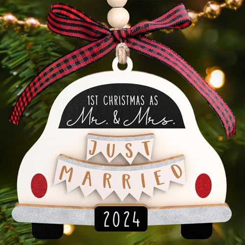 Hochzeitsgeschenke – Geschenke Für Mr. Und Mrs. – Hochzeitsgeschenke Für Paare 2024, Just Married-Ornament, Unser Erstes Gemeinsames Weihnachtsfest, Geschenke Für Die Erste Verheiratete Brautparty von Tamoiup