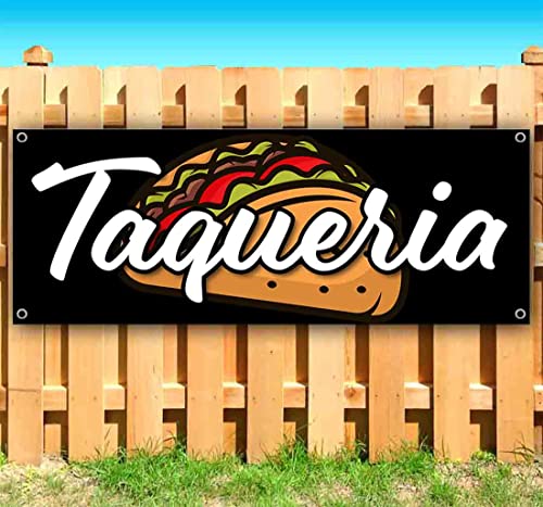 Taqueria-Banner, 368 g, ohne Stoff, strapazierfähiges Vinyl, einseitig mit Metallösen, offen, spanisch, Einzelhandel, Geschäft, Tacos Taqueria-Banner, 368 g, ohne Stoff, strapazierfähiges Vinyl, einseitig mit Metallösen, offen, spanisch, Einzelhandel, Geschäft, Tacos von TampaPrinting