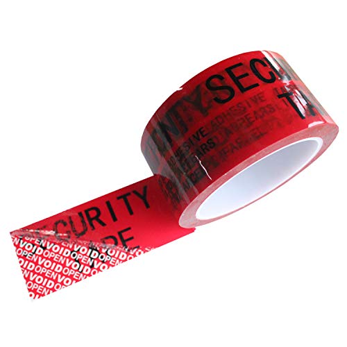 TamperSeals Group - 1 Rolle mit manipulationssicherem Sicherheitsband für teilweise Übertragung (50 mm x 50 m x 2 mil, Sicherheitsband "Kaution", rot) von TamperSeals Group