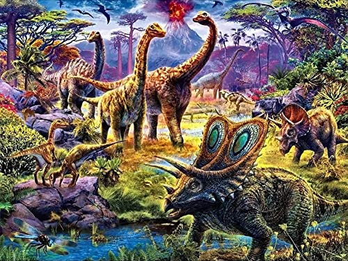 Tamseen DIY Diamond Painting Dinosaurier, 5D Diamant Painting Bilder Erwachsene Tiere, Diamant Painting Bilder Kinder Kunst Strass Stickerei Sets, für Home Wanddekoration 30X40 cm von Diymood