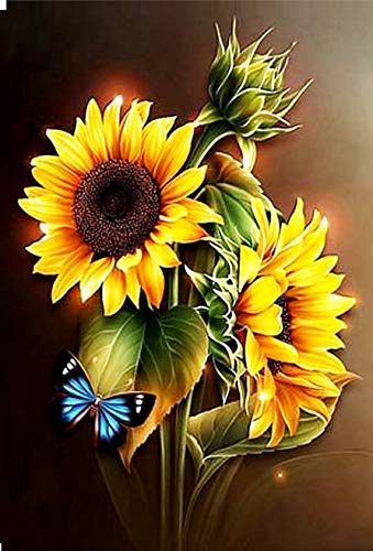 Tamseen DIY Diamond Painting Sonnenblume Butterfly, 5D Diamant Painting Bilder Erwachsene Pflanze, Diamant Painting Bilder Kinder Kunst Strass Stickerei Sets, für Home Wanddekoration 30X40 cm Tamseen DIY Diamond Painting Sonnenblume Butterfly, 5D Diamant Painting Bilder Erwachsene Pflanze, Diamant Painting Bilder Kinder Kunst Strass Stickerei Sets, für Home Wanddekoration 30X40 cm von Tamseen