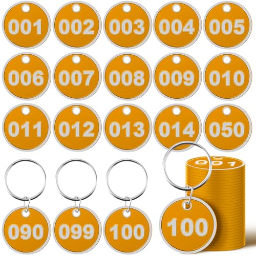 Tandefio 1–100 nummerierte Schlüsselanhänger, rund, Aluminiumlegierung, Metall, Nummernschilder, Markierung, Gepäcketiketten mit Ringen für Schlafsaal, Schlüsselanhänger, Box, Schrank, Schließfächer Tandefio 1–100 nummerierte Schlüsselanhänger, rund, Aluminiumlegierung, Metall, Nummernschilder, Markierung, Gepäcketiketten mit Ringen für Schlafsaal, Schlüsselanhänger, Box, Schrank, Schließfächer von Tandefio