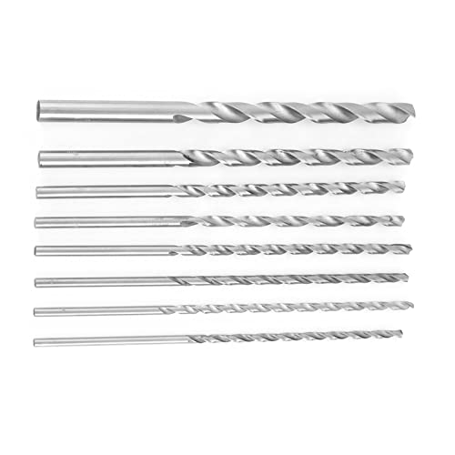 Hochgeschwindigkeits-Stahlbohrer 8 Stück 200 Mm Extra Langes Spiralbohrerwerkzeug - 4 Mm, 4,2 Mm, 4,5 Mm, 5 Mm, 5,2 Mm, 6 Mm, 8 Mm, 10 Mm Durchmesser für die Meisten Bohrarbeiten von Tangxi