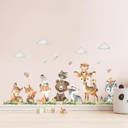 Tanlaby Dschungel Tier Wandsticker Waldtiere Wandtattoo Giraffe Bär Eichhörnchen Fuchs Wandaufkleber Selbstklebend Abnehmbare Wand Kunst Aufkleber für Kinderzimmer Kinder Spielzimmer Wanddekoration Tanlaby Dschungel Tier Wandsticker Waldtiere Wandtattoo Giraffe Bär Eichhörnchen Fuchs Wandaufkleber Selbstklebend Abnehmbare Wand Kunst Aufkleber für Kinderzimmer Kinder Spielzimmer Wanddekoration von Tanlaby