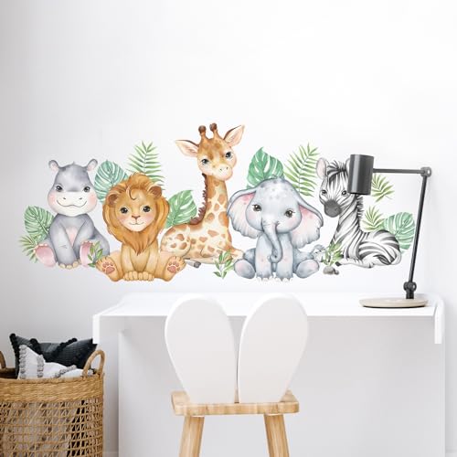 Tanlaby Dschungel Tier Wandsticker Waldtiere Wandtattoo Nilpferd Löwe Giraffe Elefant Zebra Wandaufkleber Selbstklebend Abnehmbare Wandkunst Aufkleber für Kinderzimmer Spielzimmer Wanddekoration Tanlaby Dschungel Tier Wandsticker Waldtiere Wandtattoo Nilpferd Löwe Giraffe Elefant Zebra Wandaufkleber Selbstklebend Abnehmbare Wandkunst Aufkleber für Kinderzimmer Spielzimmer Wanddekoration von Tanlaby