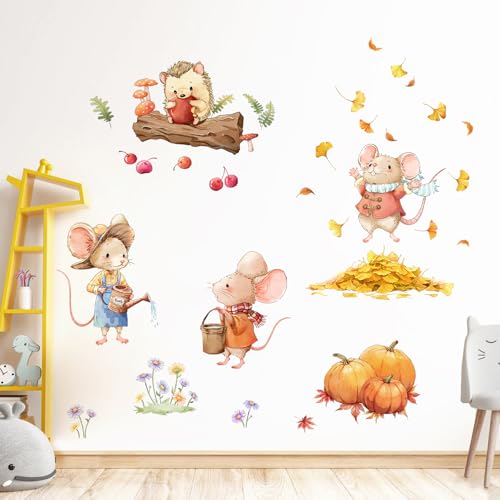 Tanlaby Herbst Tiere Wandaufkleber Maus Igel Ahornblatt Wandsticker Blumen Kürbis Wandtattoo Herbst zum Abziehen und Aufkleben Wanddeko für Kinderzimmer Babyzimmer Wohnzimmer Schlafzimmer Flur Tanlaby Herbst Tiere Wandaufkleber Maus Igel Ahornblatt Wandsticker Blumen Kürbis Wandtattoo Herbst zum Abziehen und Aufkleben Wanddeko für Kinderzimmer Babyzimmer Wohnzimmer Schlafzimmer Flur von Tanlaby