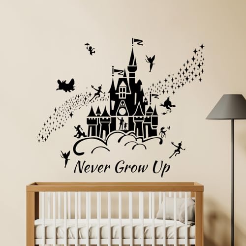 Tanlaby Peter Pan Wandtattoo Schwarze Schloss Wandsticker Never Grow Up Zitate Wandaufkleber für Kinder Babyzimmer Wohnzimmer Schlafzimmer Kinderzimmer Hause Wanddekoration Tanlaby Peter Pan Wandtattoo Schwarze Schloss Wandsticker Never Grow Up Zitate Wandaufkleber für Kinder Babyzimmer Wohnzimmer Schlafzimmer Kinderzimmer Hause Wanddekoration von Tanlaby