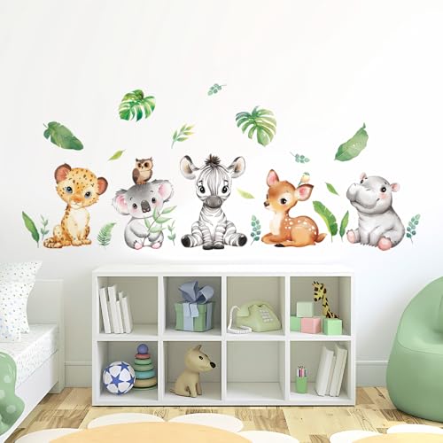 Tanlaby Waldtiere Wandaufkleber Safari Tier Wandsticker Grüne Pflanze Wandtattoo Nilpferd Rehkitz Zebra Wandaufkleber für Kinderzimmer Babyzimmer Schlafzimmer Tanlaby Waldtiere Wandaufkleber Safari Tier Wandsticker Grüne Pflanze Wandtattoo Nilpferd Rehkitz Zebra Wandaufkleber für Kinderzimmer Babyzimmer Schlafzimmer von Tanlaby
