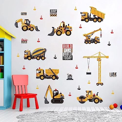 Tanlaby Wandaufkleber mit Baufahrzeugen, Wandaufkleber, LKW, Bagger, Wanddekoration, Vinyl, Wandbild, Kunst für Jungen, Kinder, Baby, Kinderzimmer, Schlafzimmer, Wohnzimmer, Spielzimmer Tanlaby Wandaufkleber mit Baufahrzeugen, Wandaufkleber, LKW, Bagger, Wanddekoration, Vinyl, Wandbild, Kunst für Jungen, Kinder, Baby, Kinderzimmer, Schlafzimmer, Wohnzimmer, Spielzimmer von Tanlaby