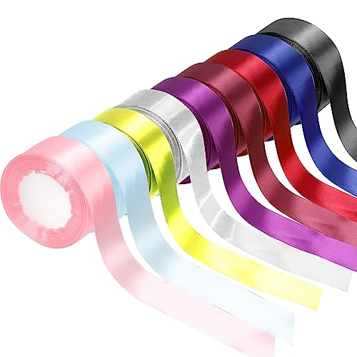 Tanstic 10 Rolls 10 Colors Satin Ribbon Kit, 1-1/2 Inch x 25 Yards Fabric Ribbons, Gift Wrapping Ribbon, Double Face Solid Color Fabric Satin Ribbon for Gift Wrapping, Party Decoration, Bow Making von Tanstic