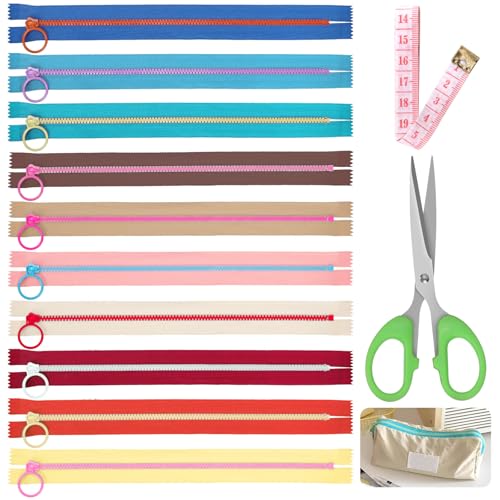 Tanstic 10 Stück 25cm/9.8inch Harz Reißverschlüsse mit Ring, nicht trennend, Nylon, für Nähen, Handwerk, DIY (10 Farben) von Tanstic