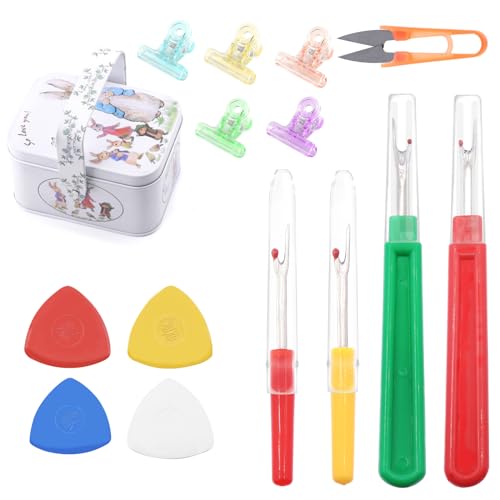 Tanstic 118-teiliges Näh-Nahttrenner-Set, enthält große und kleine Nahttrenner, Schere, Schneiderkreide, Quilt-Clips mit Metallbox zum Schneidern von Tanstic