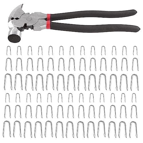 Tanstic 151Pcs 20mm 30mm 40mm Drahtzaun Klammern und Zaun Zange mit Hammer Kopf, Zaun Werkzeuge, Kohlenstoffstahl Draht Klammern U-förmige Nägel Zaun Klammer Nägel U Klammern Tanstic 151Pcs 20mm 30mm 40mm Drahtzaun Klammern und Zaun Zange mit Hammer Kopf, Zaun Werkzeuge, Kohlenstoffstahl Draht Klammern U-förmige Nägel Zaun Klammer Nägel U Klammern von Tanstic