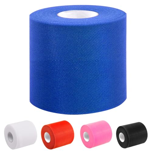 Tanstic 1Pcs Königsblau Tüll Stoff Rolle, 6 Zoll x 200 Yards Tüll Band Stoff Spule Stoff Tüll Rolle für DIY Tutu Bogen, Geburtstag Party Hochzeit Dekorationen von Tanstic
