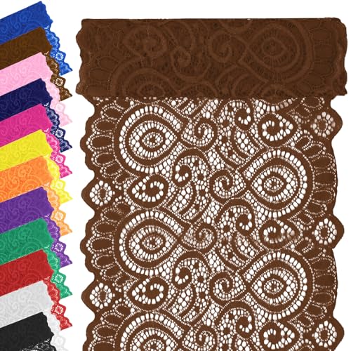 Tanstic Floral Pattern Fabric Lace Ribbon Lace Fabric Elastic Lace Rbbon for Wedding Decorations Gift Wrapping von Tanstic