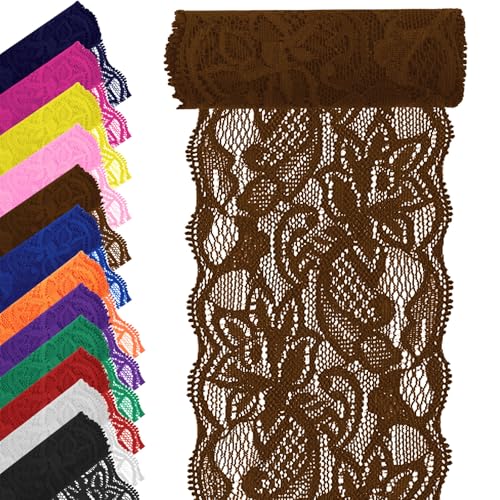 Tanstic Floral Pattern Fabric Lace Ribbon Lace Fabric Elastic Lace Rbbon for Wedding Decorations Gift Wrapping von Tanstic