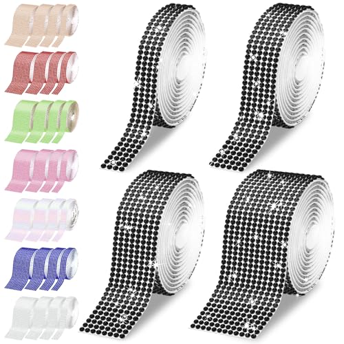 Tanstic Self Adhesive Rhinestone Ribbon Self Adhesive Crystal Rhinestone Diamond Ribbon for Arts Crafts Decoration (Black) von Tanstic