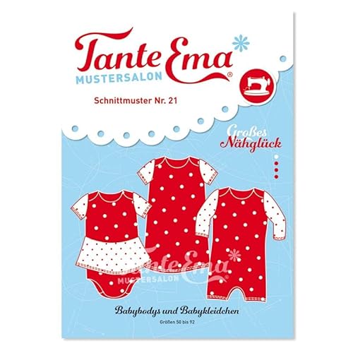 Schnittmuster Babybody Babykleidchen Größen 50 bis 92 mit Nähanleitung von Tante Ema