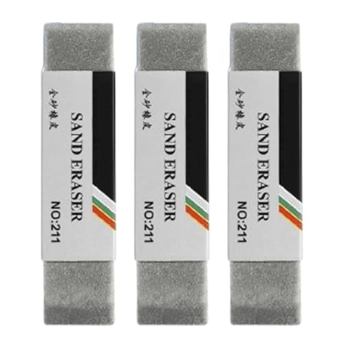 3 Stück Naturkautschuk-Radiergummi, Tintenlöscher, Sandgummi Füllfederhalter Student Matte Radiergummi Kugelschreiber Pinselstift Sand Füllfederhalter Kugelschreiber Studenten Frosted Eraser von Tanxemery