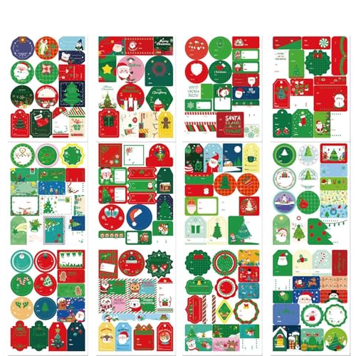 Aufkleber für Namensschilder für Weihnachten, 12 x selbstklebende Etiketten | selbstklebende Etiketten, Namensschilder für festliche Geschenke, dekorativ von Tanxemery