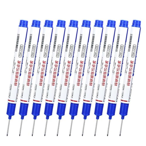 Tanxemery 10 Stück Bleistift für Baustelle, Tiefenlochmarker, Zimmermannsmarker, Permanentmarker, 20 mm feine Spitze, Markierungswerkzeug, Konstruktion, Zeichnen, Scribering Tanxemery 10 Stück Bleistift für Baustelle, Tiefenlochmarker, Zimmermannsmarker, Permanentmarker, 20 mm feine Spitze, Markierungswerkzeug, Konstruktion, Zeichnen, Scribering von Tanxemery