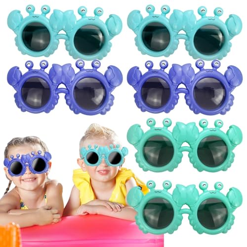 Tanxemery 【Lustige Partybrille】6 Stück Lustige Party-Sonnenbrille | Ausgefallene Brille mit gebogenen Bügeln und leichten transparenten Gläsern für Meer Männer Frauen von Tanxemery