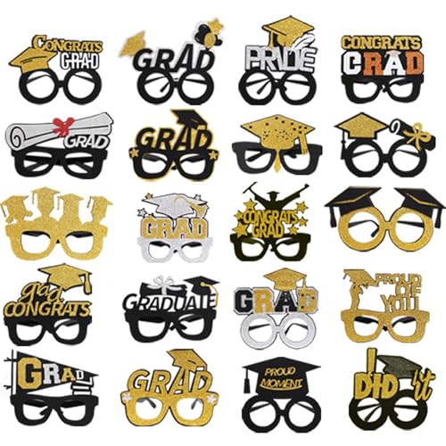 Tanxier Abschlussbrillen - 20 Stücke Lustige Party Selfie-Deko für Abschlussfeier,Filz Brillen Foto Zubehör für Fotografie Zeremonie Kinder Lehrer Veranstaltung Hochschule Tanxier Abschlussbrillen - 20 Stücke Lustige Party Selfie-Deko für Abschlussfeier,Filz Brillen Foto Zubehör für Fotografie Zeremonie Kinder Lehrer Veranstaltung Hochschule von Tanxier