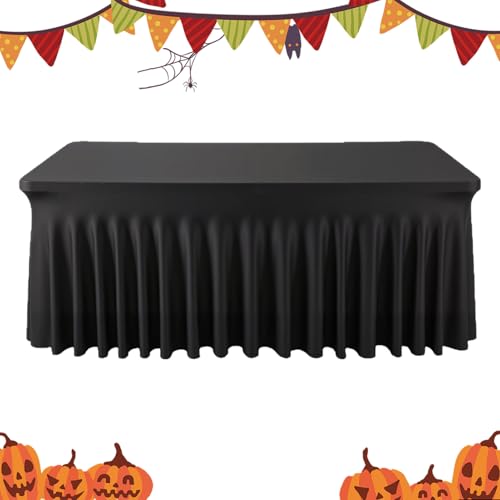 Tischdekor | Babyparty Schreibtischdekor | 183 cm Schwarze Plissee Tischdecke Deko Für Party Halloween Bankett Baby Shower Weihnachten von Tanxier
