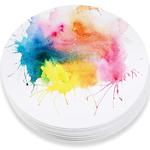 TaoBary Aquarellpapier, rund, 250 g/m², kaltgepresst, 30,5 cm Durchmesser, ideal für die meisten nassen und trockenen Medien, ideal für Anfänger, Künstler und Spezialisten, 60 Stück von TaoBary