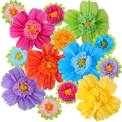 Große bunte Seidenpapier-Blumen, 50.8 cm, handgefertigt, riesige Fiesta-Papierblumen für Hochzeit, Hintergrund, Torbogen, Dekoration, Geburtstag, Babyparty, Outdoor-Dekorationen (24 Stück) von TaoBary