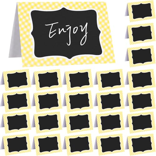 TaoBary 24 Stück Gingham-Picknick-Party-Dekoration, 10,2 x 15,2 cm, italienische Themenparty, Kreidetafel, Zeltkarten, doppelseitige Mini-Tafel-Etiketten für Picknick, Grillen, Hochzeit, Tischnummer TaoBary 24 Stück Gingham-Picknick-Party-Dekoration, 10,2 x 15,2 cm, italienische Themenparty, Kreidetafel, Zeltkarten, doppelseitige Mini-Tafel-Etiketten für Picknick, Grillen, Hochzeit, Tischnummer von TaoBary