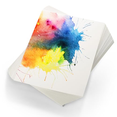 TaoBary Aquarellpapier, Weiß, Kaltpresspapier, Packung mit 50 kg, 300 g/m², Skizzen, Malen, Aquarellblock für Aquarellisten, Anfänger, Künstler, Erwachsene, Zeichnen, Basteln (12,7 x 17,8 cm) von TaoBary