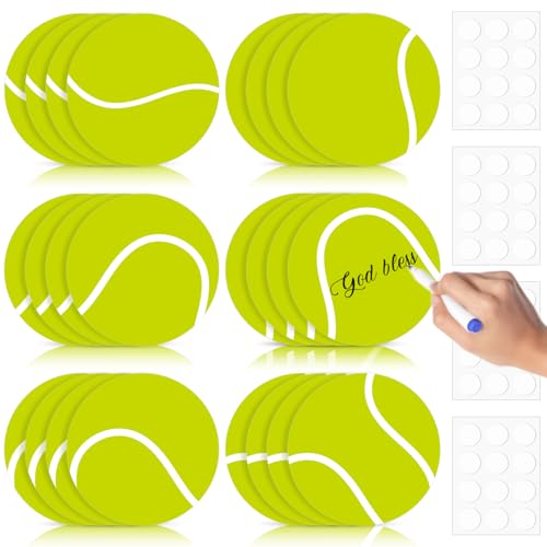 TaoBary Tennisball-Ausschnitte in 6 Designs, Papier-Tennisposter, Pinnwand-Dekorationen mit 48 Klebepunkten für Sport, Mottoparty, Geburtstag, Babyparty, Turnier, DIY, Wandbanner, Dekoration, 24 Stück von TaoBary