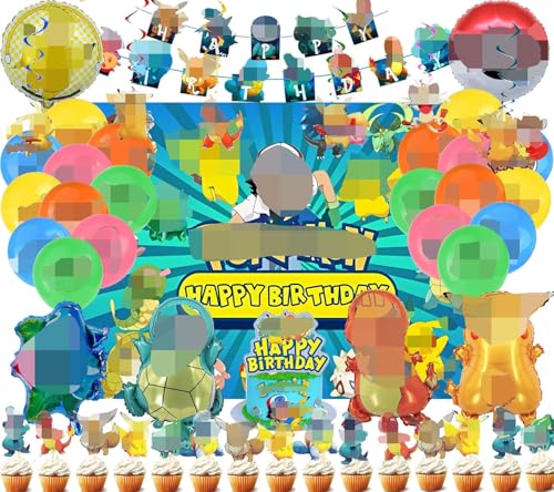Cartoon themed Luftballons Geburtstag Deko,59 Stück Kinder Ballon party deko set, Enthäl banner, Banner, Cake Topper, Hintergrundtuch, Folienballons, Hängende Figuren, Latexballons Cartoon themed Luftballons Geburtstag Deko,59 Stück Kinder Ballon party deko set, Enthäl banner, Banner, Cake Topper, Hintergrundtuch, Folienballons, Hängende Figuren, Latexballons von TaoLiMuTX