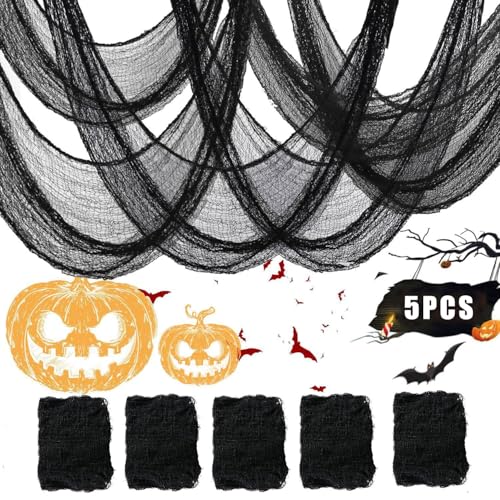 Halloween Deko Stoff, 5 Pack 183x76 cm Schwarz Halloween Netz, Schwarze Gruselige Stoffe, Halloween Party Deko, Halloween Decoration Halloween Deko Stoff, 5 Pack 183x76 cm Schwarz Halloween Netz, Schwarze Gruselige Stoffe, Halloween Party Deko, Halloween Decoration von TaoLiMuTX