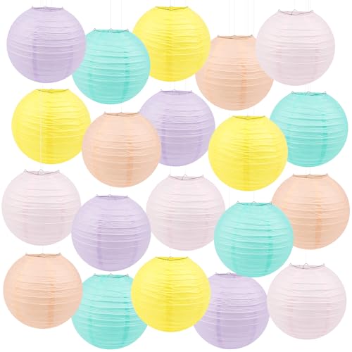 TaoQ C 20 Stück Bunte Papierlaternen, 20 cm Macaron Farbe Hängende Papierlaternen Runde Papierlaternen für Hochzeit Geburtstag Baby Dusche Klassenzimmer Heimdekoration TaoQ C 20 Stück Bunte Papierlaternen, 20 cm Macaron Farbe Hängende Papierlaternen Runde Papierlaternen für Hochzeit Geburtstag Baby Dusche Klassenzimmer Heimdekoration von TaoQ C