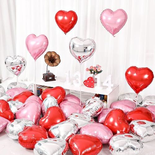 TaoQ C 36 Stück Herz-Form-Folien-Ballone, 46 cm Rot & Rosa & Silber Herz Folien Ballone Mylar Herz geformte Ballone Herz Ballone Aluminiumfolie Ballone für Valentinstag Geburtstag Verlobung Hochzeit TaoQ C 36 Stück Herz-Form-Folien-Ballone, 46 cm Rot & Rosa & Silber Herz Folien Ballone Mylar Herz geformte Ballone Herz Ballone Aluminiumfolie Ballone für Valentinstag Geburtstag Verlobung Hochzeit von TaoQ C