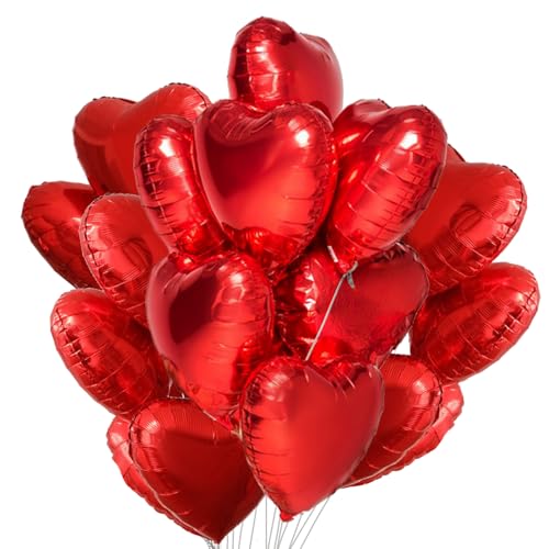 TaoQ C 36 Stück Herz-Form-Folien-Ballone, 46 cm rote Herz Folien Ballone Mylar Herz geformte Ballone Herz Ballone Aluminiumfolie Ballone für Valentinstag Geburtstagsverlobung Hochzeitsfeier TaoQ C 36 Stück Herz-Form-Folien-Ballone, 46 cm rote Herz Folien Ballone Mylar Herz geformte Ballone Herz Ballone Aluminiumfolie Ballone für Valentinstag Geburtstagsverlobung Hochzeitsfeier von TaoQ C